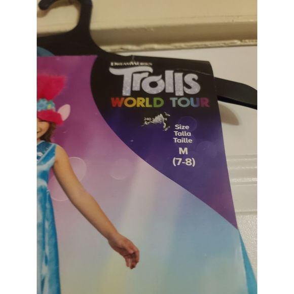 NWT Halloween girls poppy Trolls Costume medium 7/8 - Picture 5 of 6